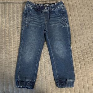 7 For All Mankind Kids Dark Blue Elastic Waist Denim Joggers